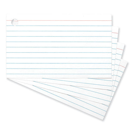 Ring Index Cards, Ruled, 3 X 5, White, 100/pack