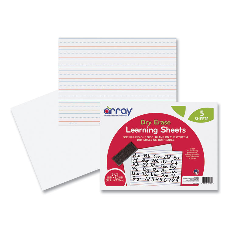 GoWrite! Dry Erase Learning Boards, 8.25" x 11", White Surface, 5/Pack