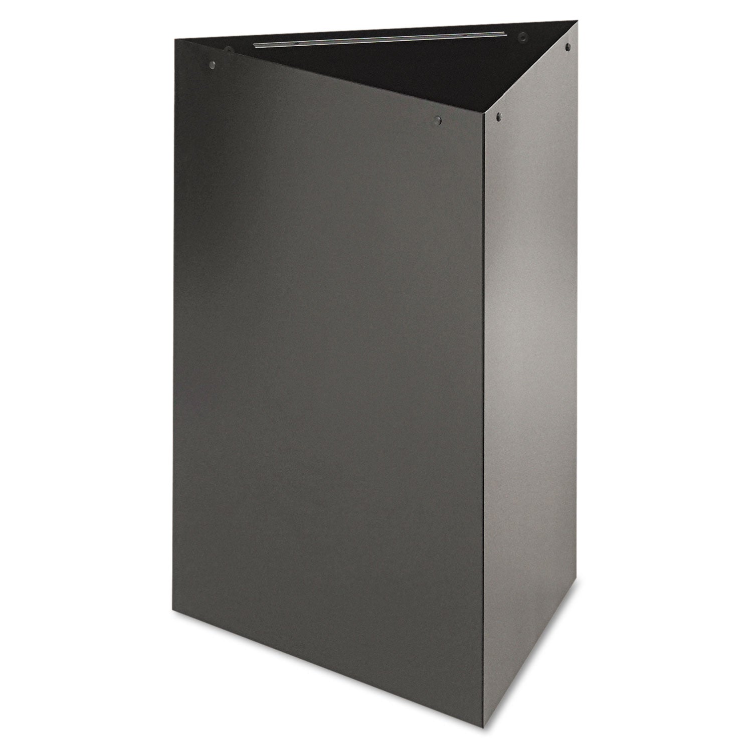Trifecta Waste Receptacle, 38" High Base, 21 gal, Steel, Black