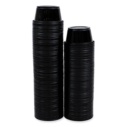 Souffle/Portion Cups, 2 oz, Plastic, Black, 125/Sleeve, 20 Sleeves/Carton