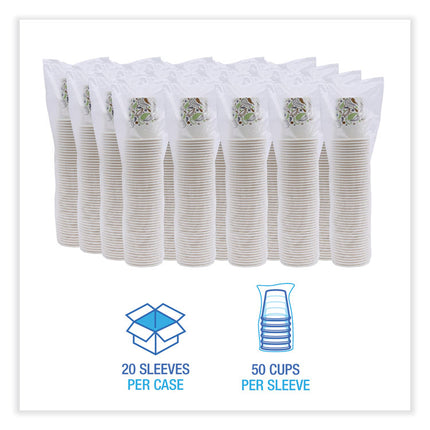 Deerfield Printed Paper Cold Cups, 12 oz, 50/Sleeve, 20 Sleeves/Carton