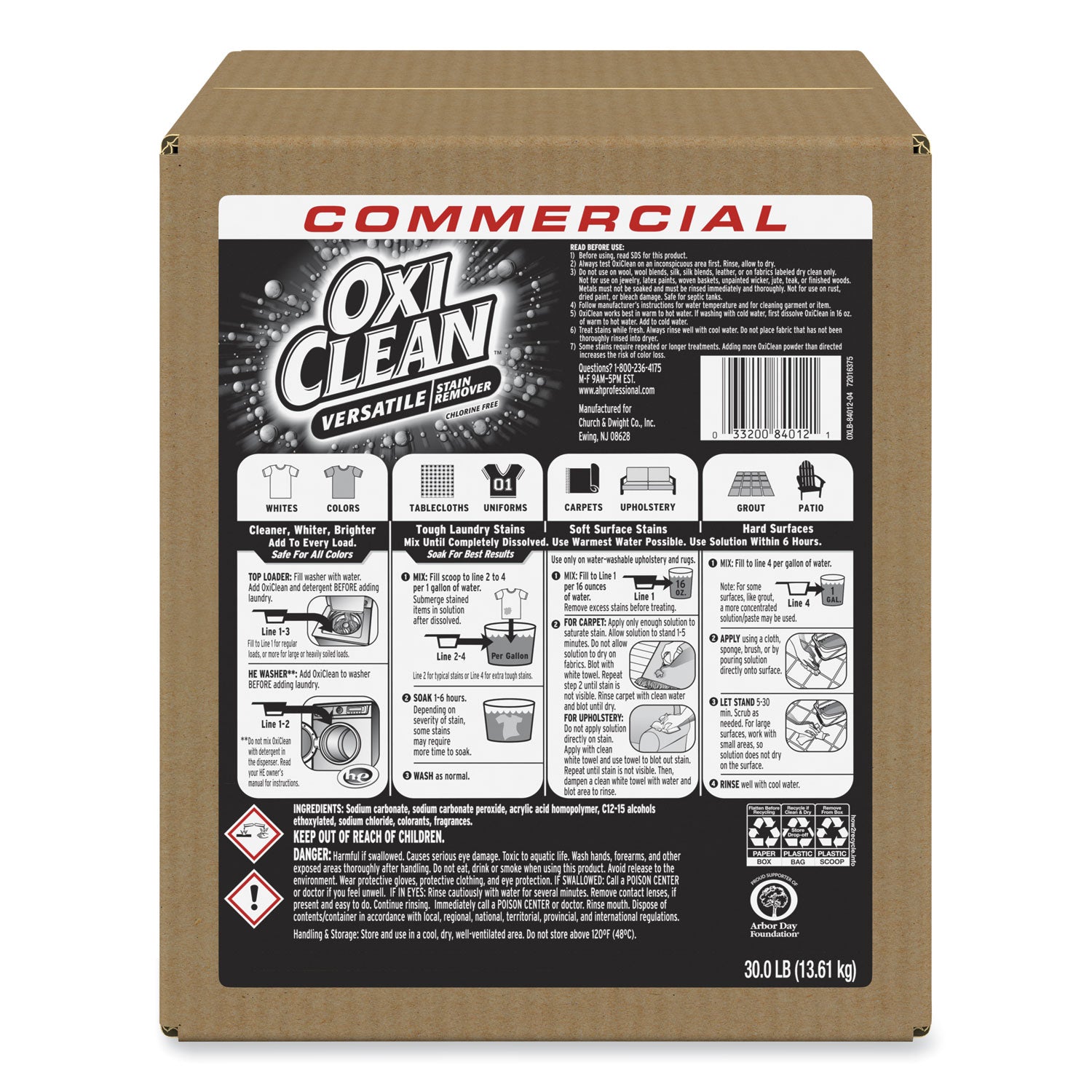 Stain Remover, Regular Scent, 30 Lb Box