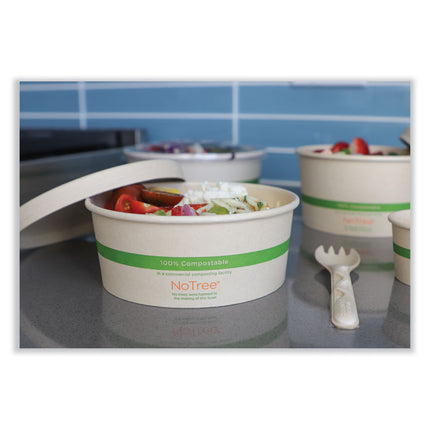 No Tree Wide Paper Bowls, 24 oz, 5.9" Diameter x 2.4" h, Natural, Sugarcane, 300/Carton