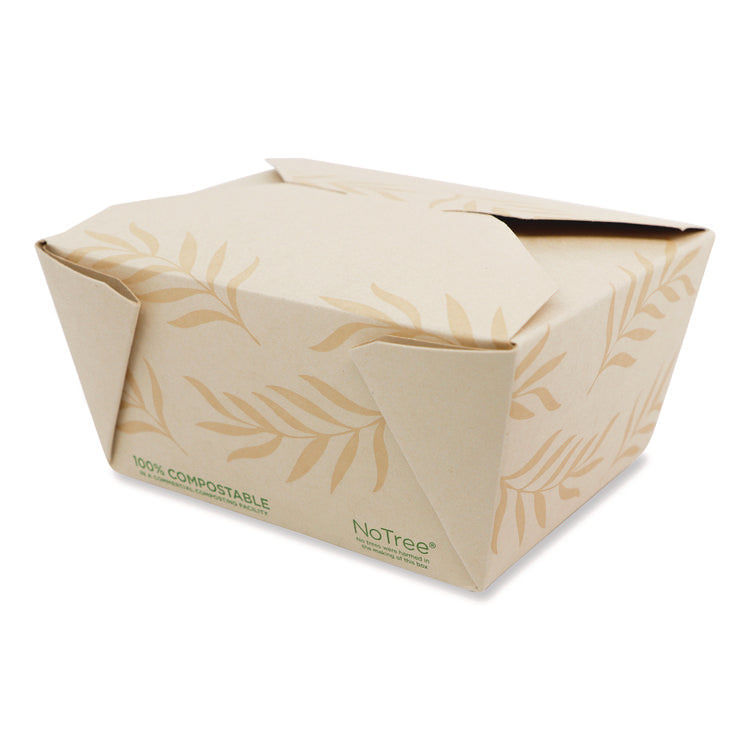 No Tree Folded Takeout Containers, 26 oz, 4.2 x 5.2 x 2.5, Natural, Sugarcane, 450/Carton
