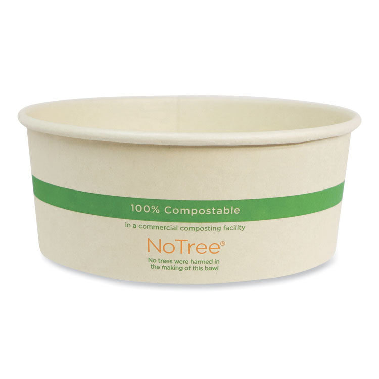 No Tree Wide Paper Bowls, 24 oz, 5.9" Diameter x 2.4" h, Natural, Sugarcane, 300/Carton