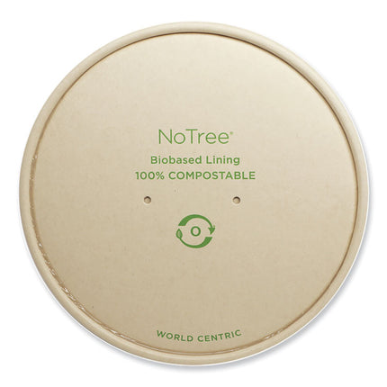 Paper Lids for Bowls. 5.9" Diameter, Natural, 300/Carton