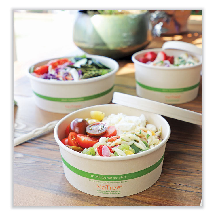 No Tree Wide Paper Bowls, 32 oz, 5.9" Diameter x 3.1" h, Natural, Sugarcane, 300/Carton