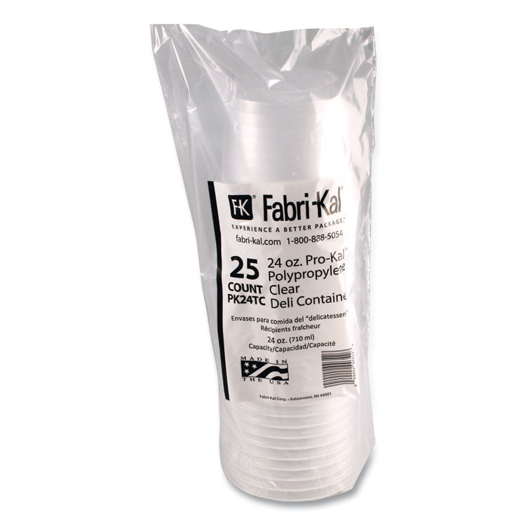 Microwavable Deli Containers, 24 oz, 4.6" Diameter x 4.1" h, Clear, Plastic, 500/Carton