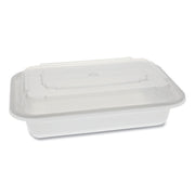 Newspring VERSAtainer Microwavable Containers, Rectangular, 16 oz, 7.4 x 5 x 2.2, White/Clear, Plastic, 150/Carton