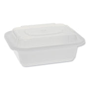Newspring VERSAtainer Microwavable Containers, Rectangular, 12 oz, 5.8 x 4.6 x 2.3, White/Clear, Plastic, 150/Carton