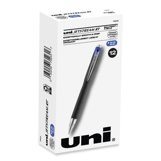 Jetstream Hybrid Gel Pen, Retractable, Bold 1 mm, Blue Ink, Black/Silver/Blue Barrel