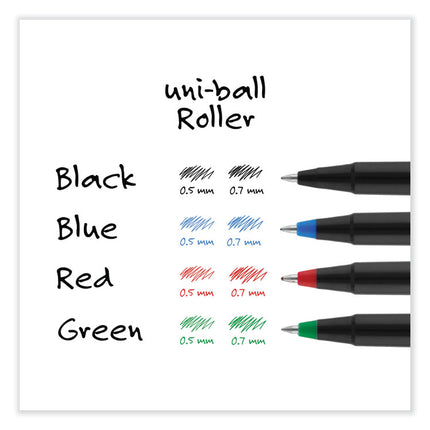 Rollerball Pen, Stick, Extra-Fine 0.5 mm, Black Ink, Black Barrel, Dozen