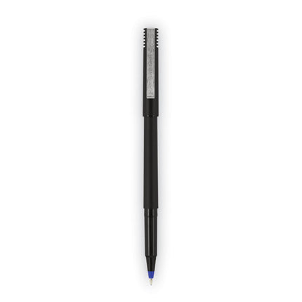 Rollerball Pen, Stick, Extra-Fine 0.5 mm, Blue Ink, Black/Blue Barrel, 72/Pack