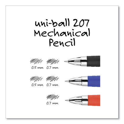 207 Mechanical Pencils with Tube of Lead/Erasers, 0.7 mm, HB (#2), Black Lead, Assorted Barrel Colors, 3 Pencils/Set