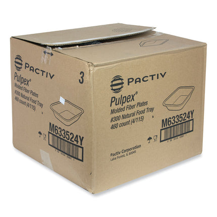 earthchoice pulpex steep wall food tray, 9.13 x 6.88 x 1.75, natural, paper, 460/carton
