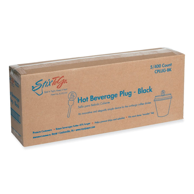 Beverage Plugs, 2", Black, 2,000/Carton