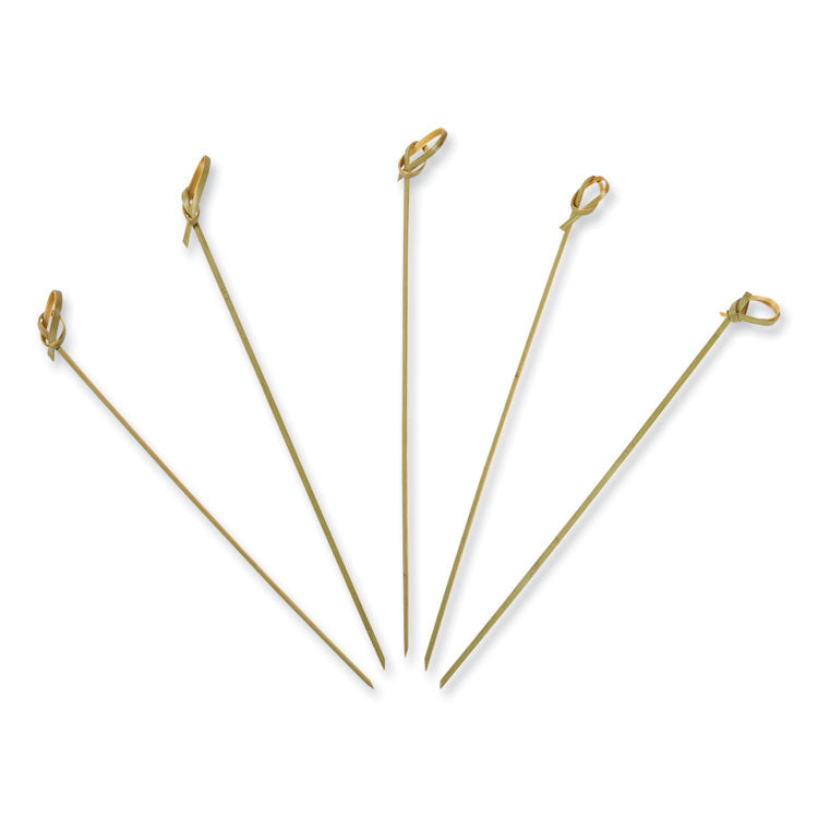 Knotted Bamboo Pick, Paper, 7", Natural, 100/Box, 10 Boxes/Carton