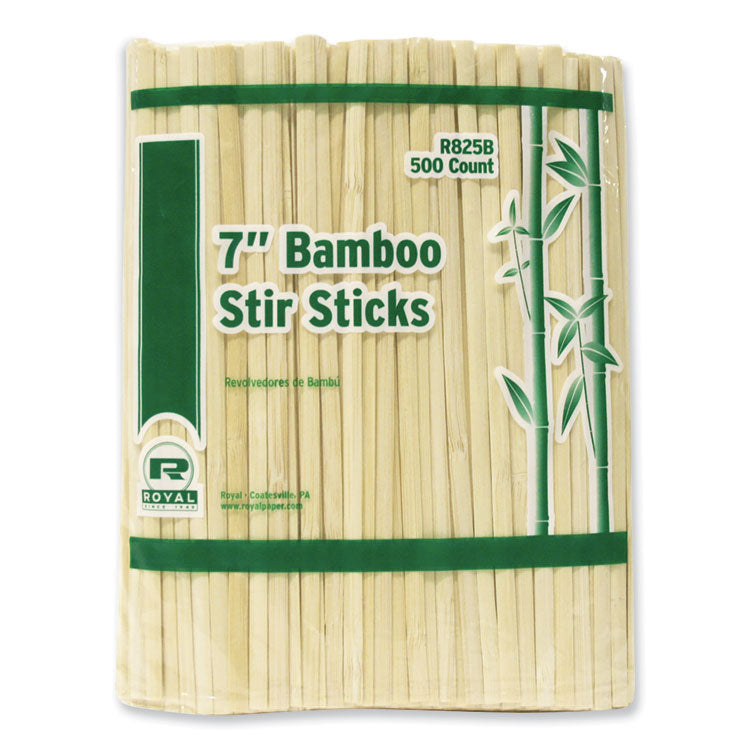 Bamboo Stir Sticks, 7" Natural, 5,000/Carton