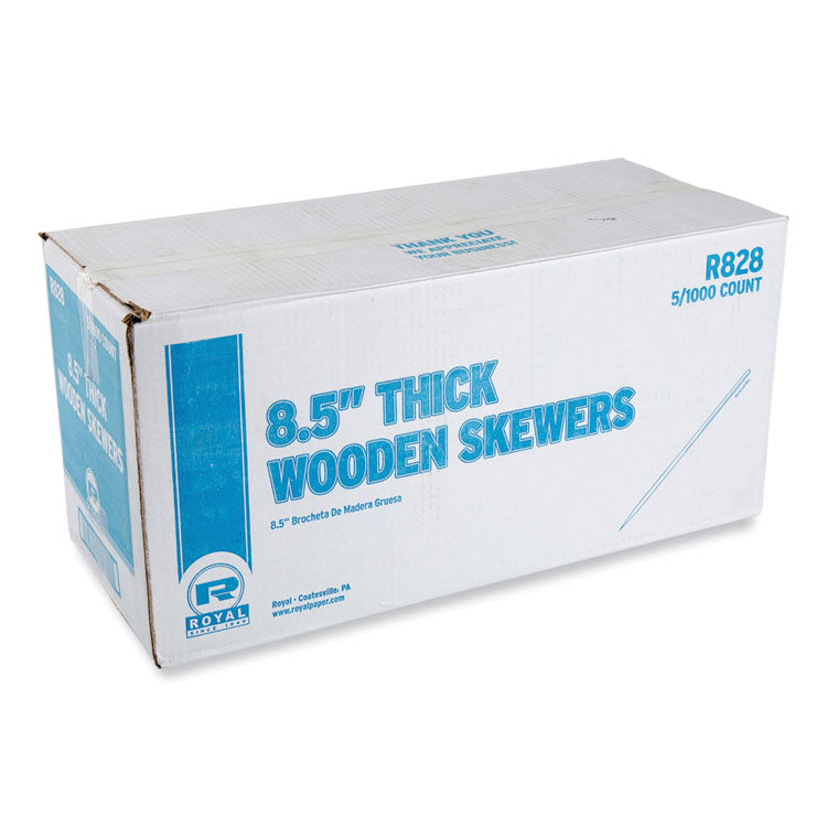 Wooden Skewers, 8.5", Natural, 1,000/Box, 5 Boxes/Carton