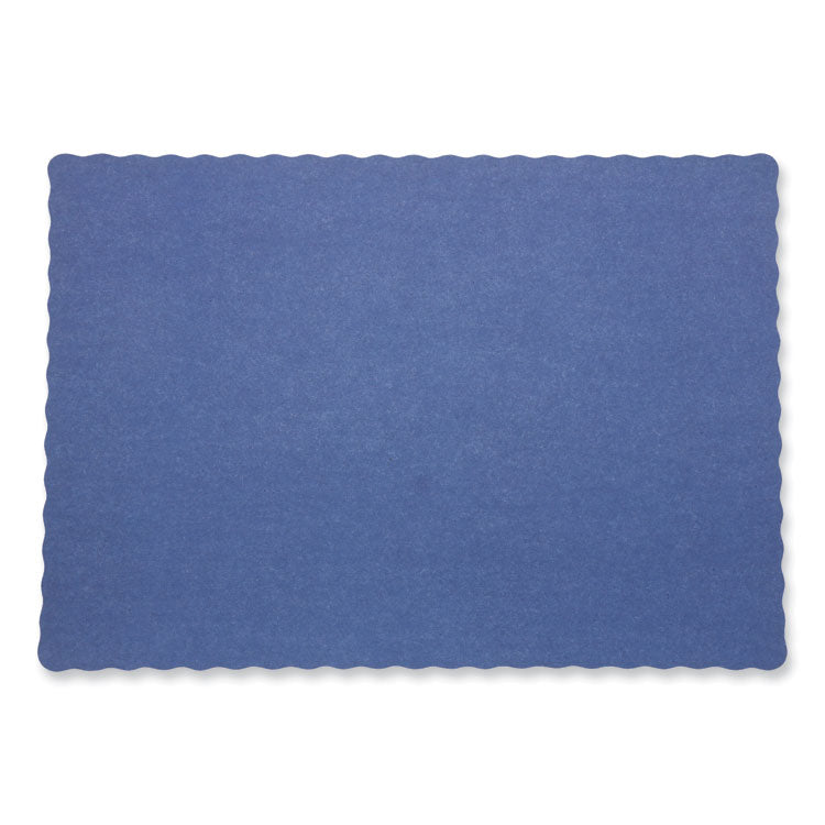 Scalloped Edges Placemats, 9.5 x 13.5, Blue, 1,000/Carton