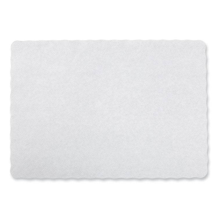 Embossed Scalloped Edges Placemats, 9.5 x 13.5, White, 1,000/Carton