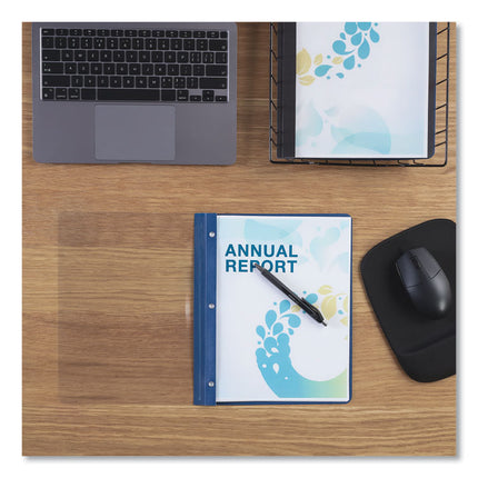 Clear Front Report Cover With Fasteners, Three-Prong Fastener, 0.5" Capacity, 8.5 X 11, Clear/black, 25/box