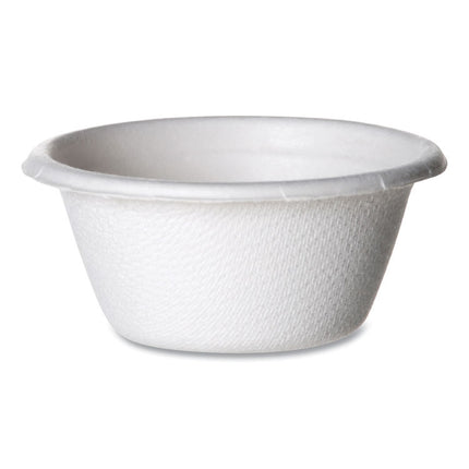 Molded Fiber Portion Cups, 2 oz, Sugarcane, White, 2,500/Carton