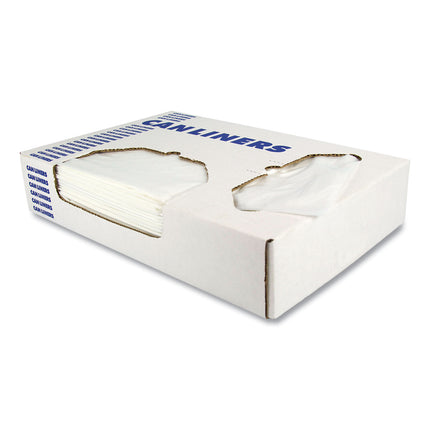 Linear Low-Density Can Liners, 33 gal, 1 mil, 33" x 45", Clear, Flat Pack, 200/Carton