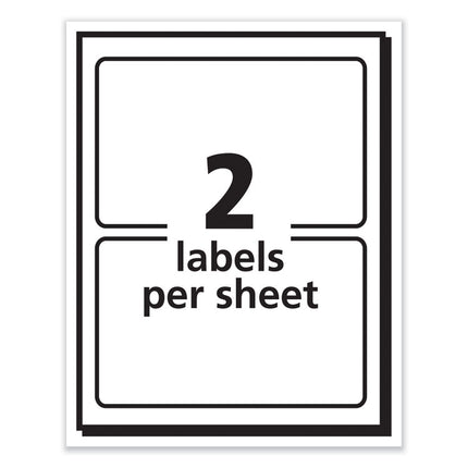 Printable Adhesive Name Badges, 3.38 X 2.33, Red Border, 100/pack