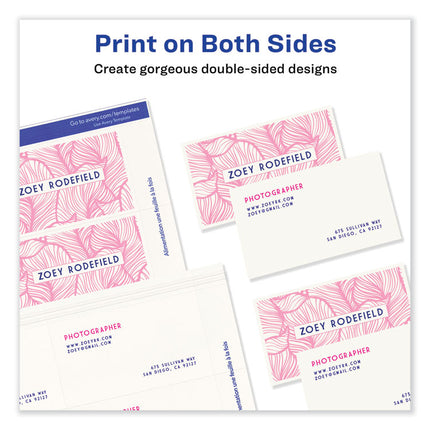 Print-To-The-Edge Microperf Business Cards W/sure Feed Technology, Color Laser, 2x3.5, White, 160 Cards, 8/sheet,20 Sheets/pk