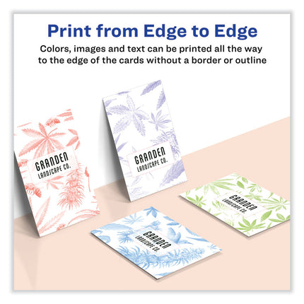 Print-To-The-Edge Microperf Business Cards W/sure Feed Technology, Color Laser, 2x3.5, White, 160 Cards, 8/sheet,20 Sheets/pk