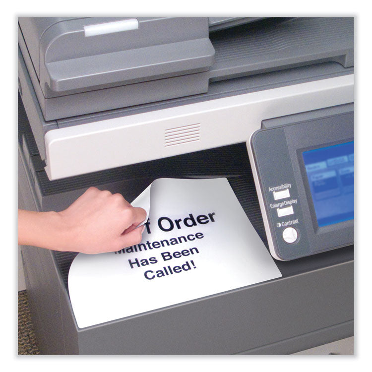 Removable Multi-Use Labels, Inkjet/laser Printers, 8.5 X 11, White, 25/pack