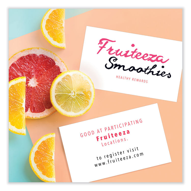 Printable Microperforated Business Cards w/Sure Feed Technology, Inkjet, 2 x 3.5, White, 250 Cards, 10/Sheet, 25 Sheets/Pack