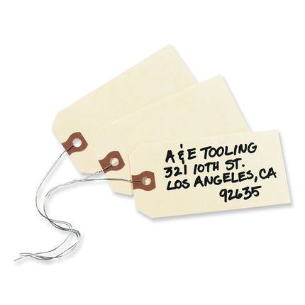 Double Wired Shipping Tags, 11.5 pt Stock, 5.25 x 2.63, Manila, 1,000/Box
