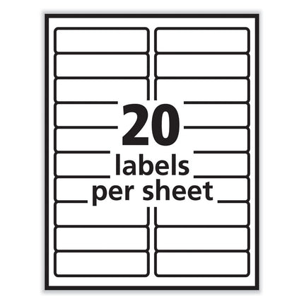 Labels, Laser Printers, 1 X 4, White, 20/sheet, 100 Sheets/box