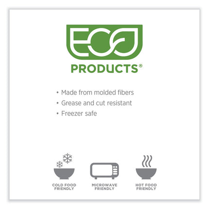 WorldView Renewable Molded Fiber Containers, 10.47 x 10.47 x 1.76, White, 200/Carton