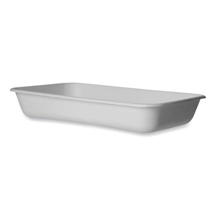 WorldView Renewable Molded Fiber Containers, 10.47 x 10.47 x 1.76, White, 200/Carton