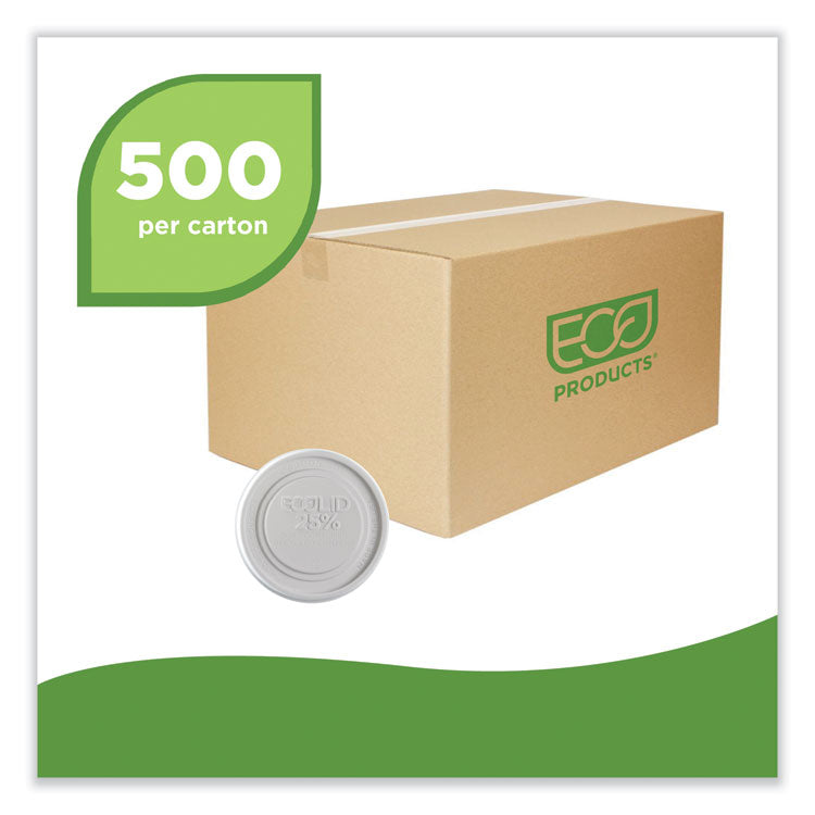 Evolution World EcoLid 25% Recycled Food Container Lid, Fits 12 to 32 oz Containers, White, Plastic, 500/Carton