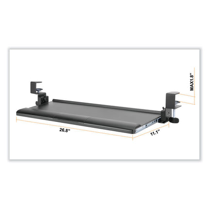 Desk Clamp Five-Position Tilting Keyboard Tray, 26.8" x 11.1, Black