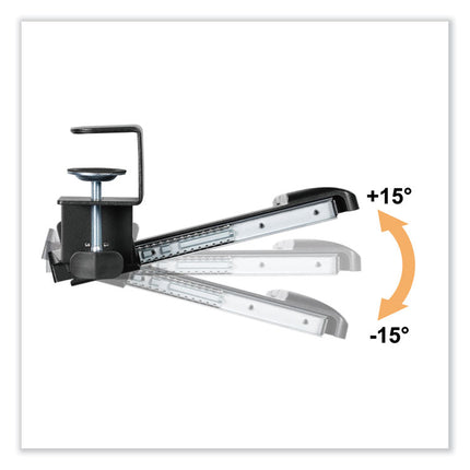 Desk Clamp Five-Position Tilting Keyboard Tray, 26.8" x 11.1, Black