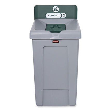 Slim Jim Recycling Station 1-Stream, Compost Collection Station, 33 gal, Resin, Gray
