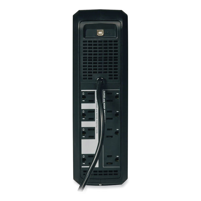 OmniSmart LCD Line-Interactive UPS Tower, 8 Outlets, 650 VA, 480 J