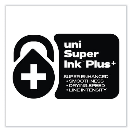 207 Plus+ Gel Pen, Retractable, Medium 0.7 mm, Black Ink, Black Barrel, Dozen