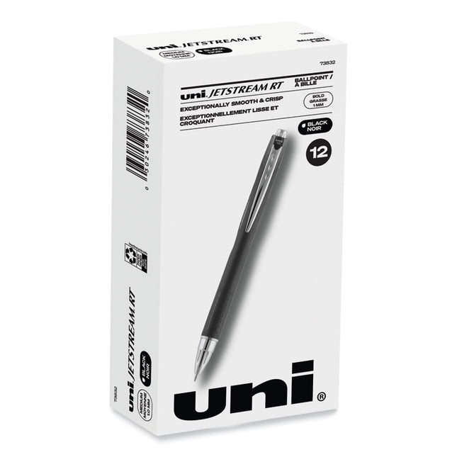 Jetstream Hybrid Gel Pen, Retractable, Bold 1 mm, Black Ink, Black/Silver Barrel