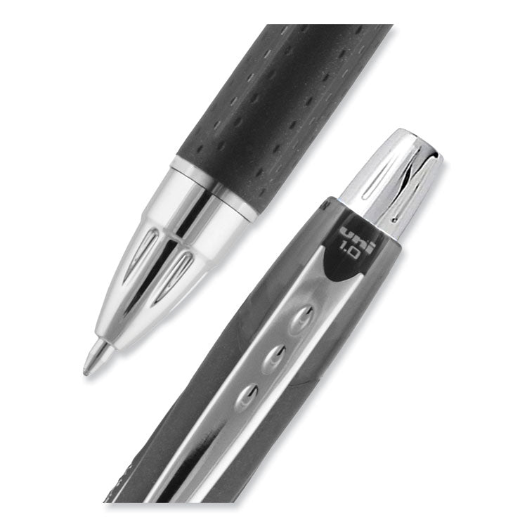 Jetstream Hybrid Gel Pen, Retractable, Bold 1 mm, Black Ink, Black/Silver Barrel