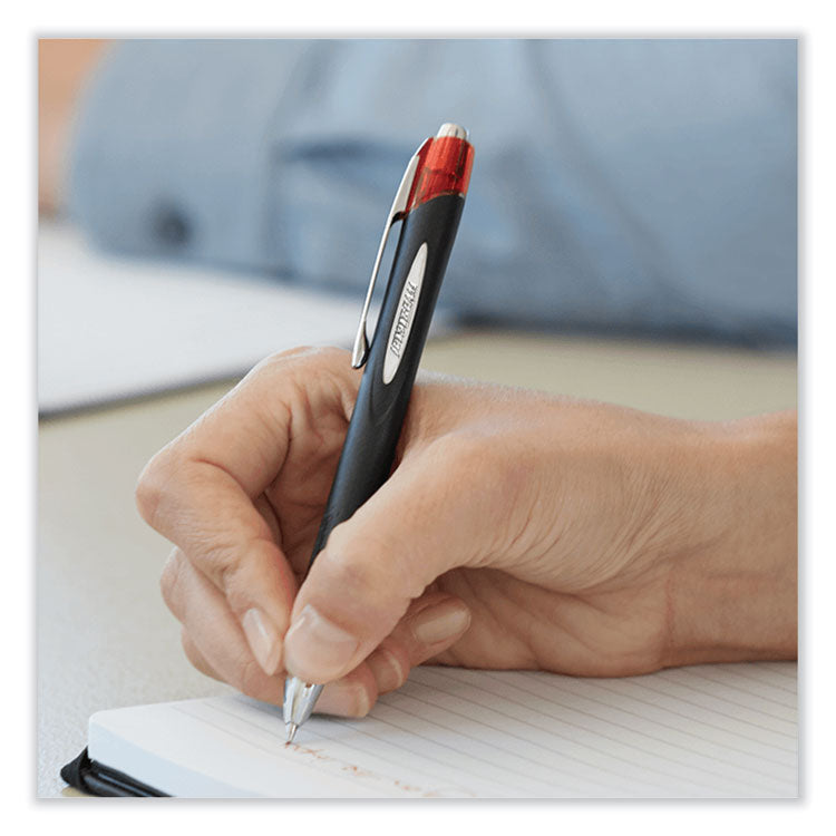 Jetstream Hybrid Gel Pen, Retractable, Bold 1 mm, Black Ink, Black/Silver Barrel