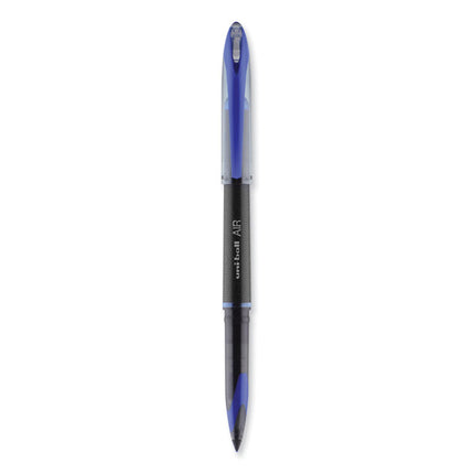 AIR Porous Rollerball Pen, Stick, Medium 0.7 mm, Blue Ink, Black/Blue Barrel, Dozen