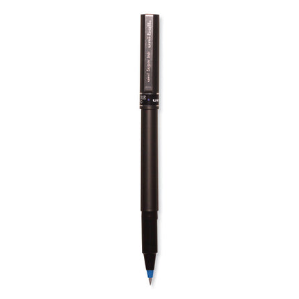 Deluxe Rollerball Pen, Stick, Extra-Fine 0.5 mm, Blue Ink, Metallic Gray/Black/Blue Barrel, Dozen
