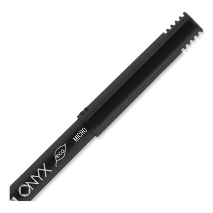 ONYX Rollerball Pen, Stick, Extra-Fine 0.5 mm, Red Ink, Black/Red Barrel, Dozen