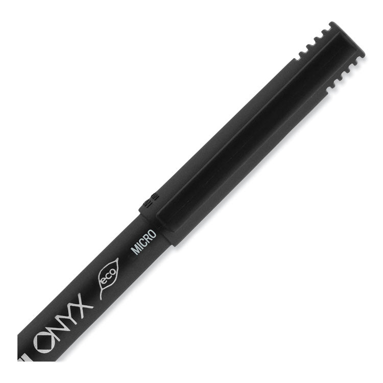 ONYX Rollerball Pen, Stick, Extra-Fine 0.5 mm, Red Ink, Black/Red Barrel, Dozen